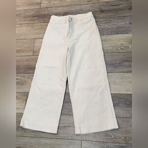 OAT Women's Cream Wide-Leg Crop Pants Size 8/29
